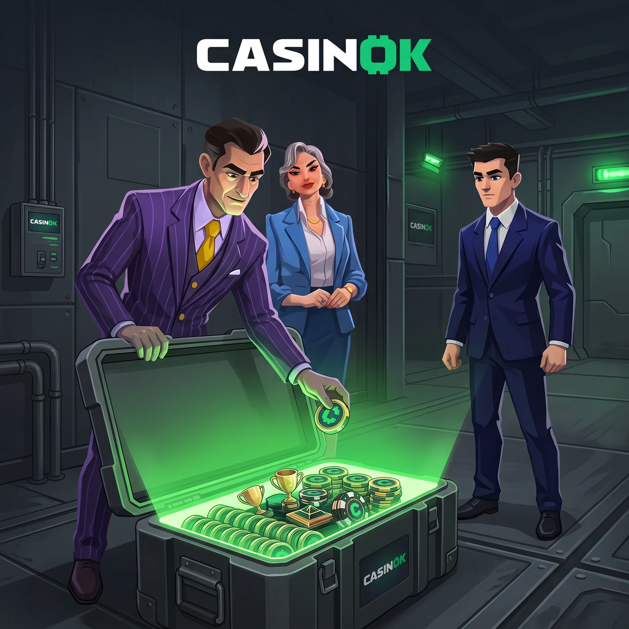 Zielony sejf symbolizujący bonus CasinOK